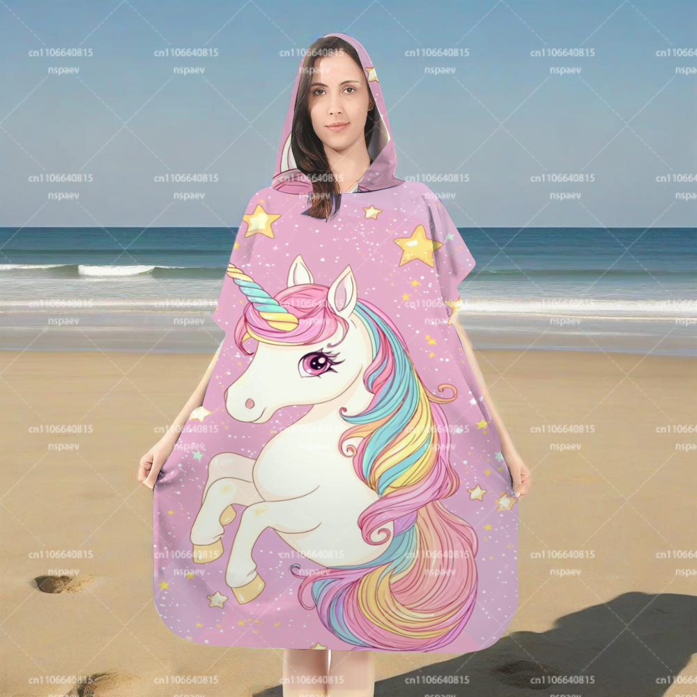 Cute Pink Unicorn Star Hooded  - Spa Towel 评论和价格